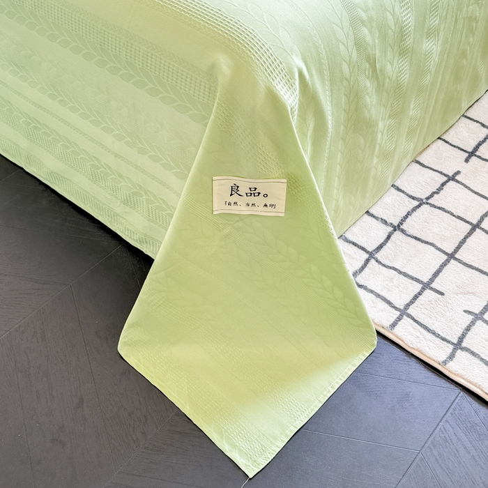 91家纺网 家纺一手货源 找家纺 眠博士 2026新款全棉纯棉华夫格麦穗 床单单件床单单品单床单 床单-麦穗绿