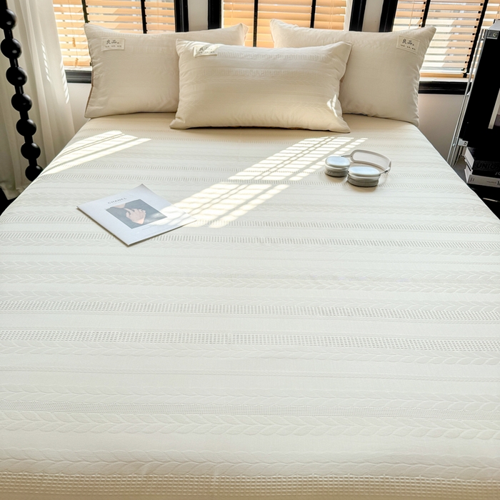 91家纺网 家纺一手货源 找家纺 眠博士 2026新款全棉纯棉华夫格麦穗 床单单件床单单品单床单 床单-麦穗米