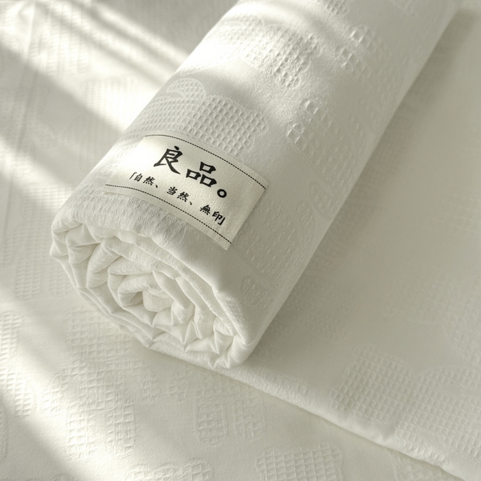 91家纺网 家纺一手货源 找家纺 眠博士 2026新款全棉纯棉华夫格麦穗 床单单件床单单品单床单 床单-小熊白