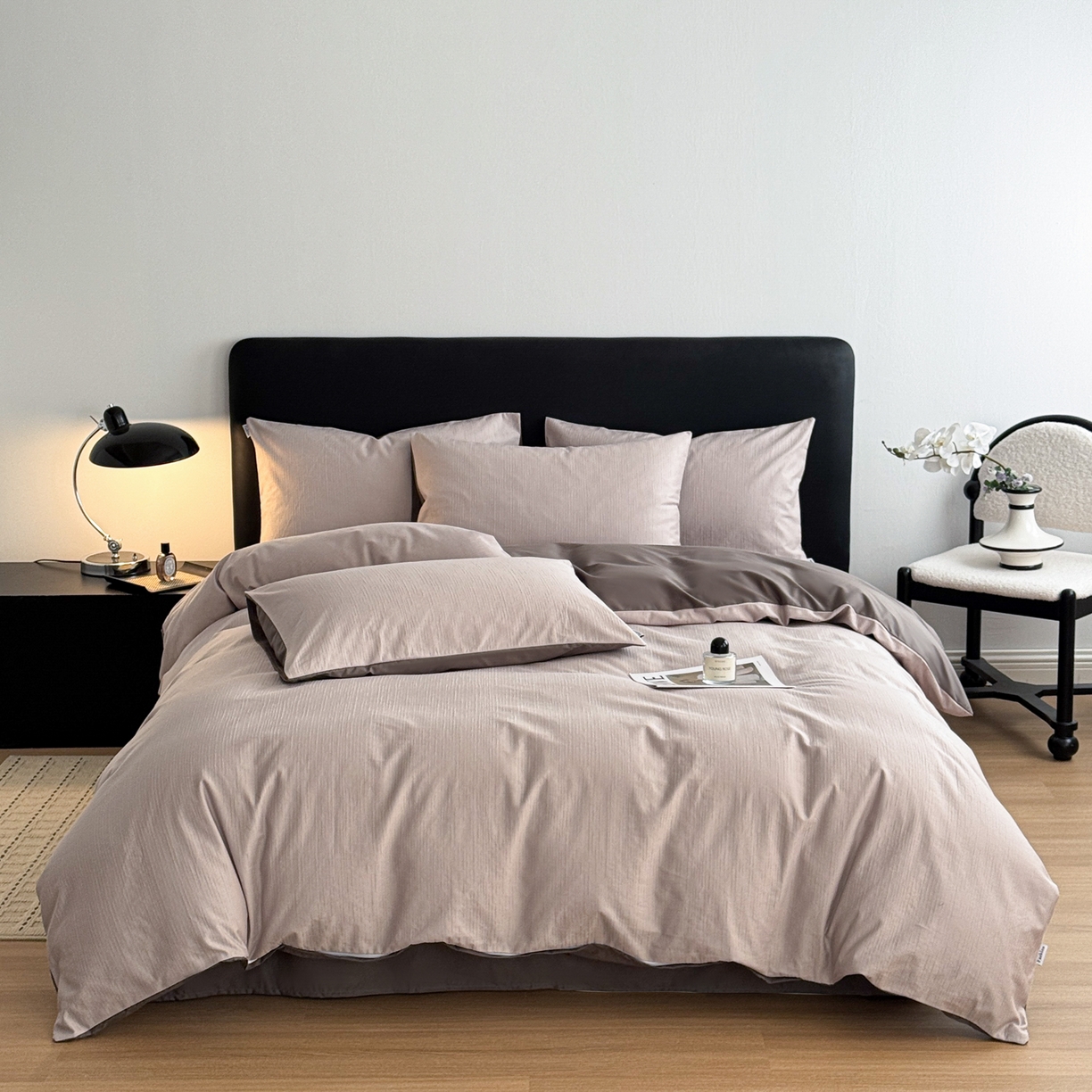 91家纺网 家纺一手货源 找家纺 简宜家居（朝初家纺） 2026新款60立体提花全棉四件套 可可肌理