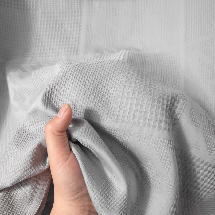 91家纺网 家纺一手货源 找家纺 眠博士 2026新款全棉纯棉华夫格麦穗系列四件套 华夫格-方格灰