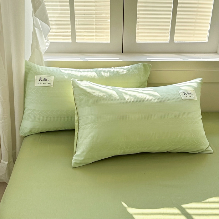 91家纺网 家纺一手货源 找家纺 眠博士 2026新款全棉纯棉华夫格麦穗系列四件套 华夫格-麦穗绿