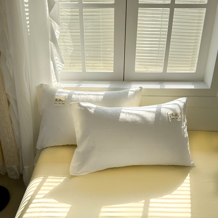 91家纺网 家纺一手货源 找家纺 眠博士 2026新款全棉纯棉华夫格麦穗系列四件套 华夫格-小熊白