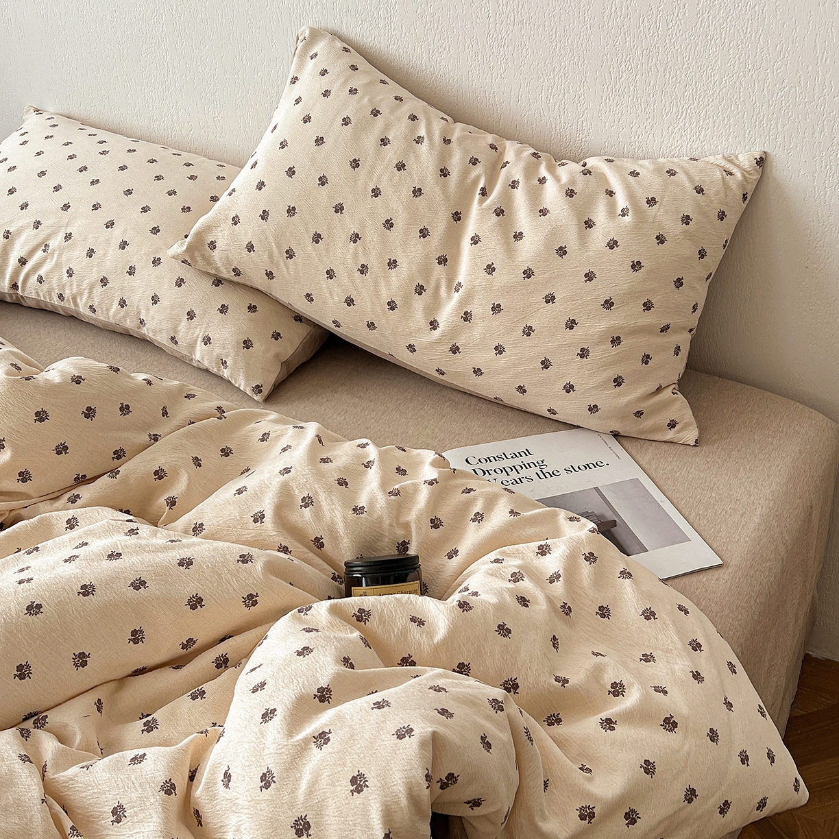 91家纺网 家纺一手货源 找家纺 一比一家纺 2026春季新款高克重加厚色织提花系列四件套 复古小花