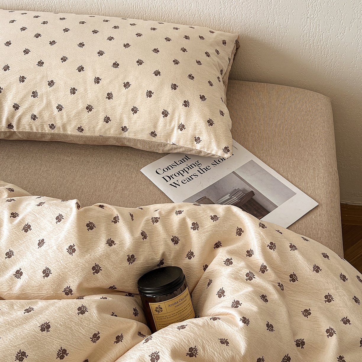 91家纺网 家纺一手货源 找家纺 一比一家纺 2026春季新款高克重加厚色织提花系列四件套 复古小花