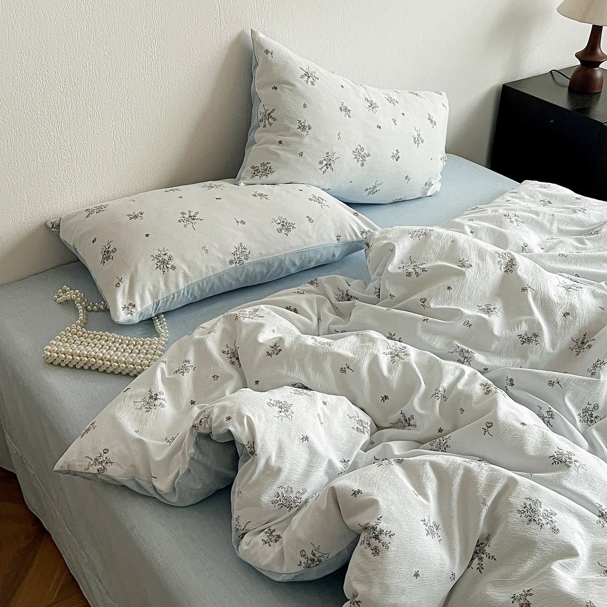 91家纺网 家纺一手货源 找家纺 一比一家纺 2026春季新款高克重加厚色织提花系列四件套 花清梦