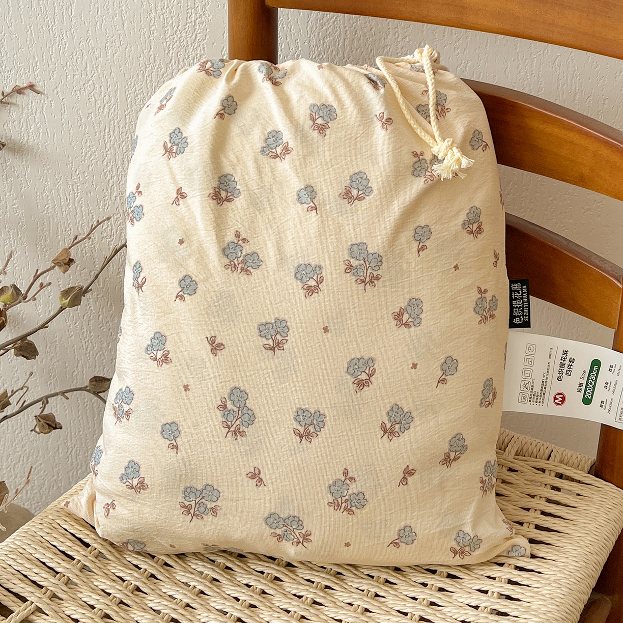 91家纺网 家纺一手货源 找家纺 一比一家纺 2026春季新款高克重加厚色织提花系列四件套 铃兰