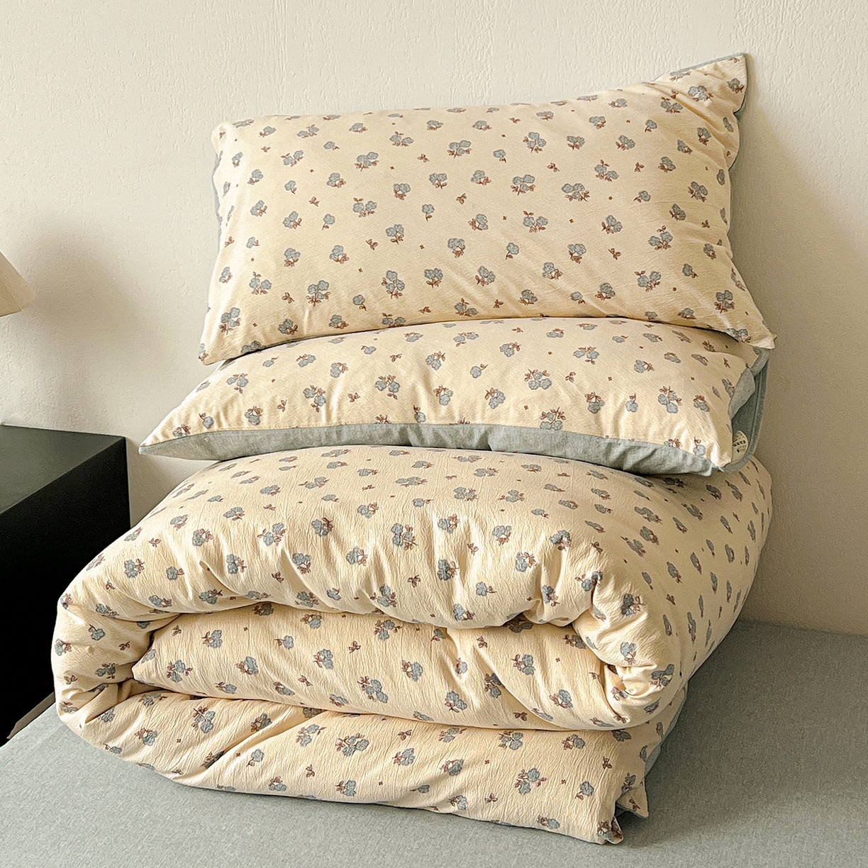 91家纺网 家纺一手货源 找家纺 一比一家纺 2026春季新款高克重加厚色织提花系列四件套 铃兰