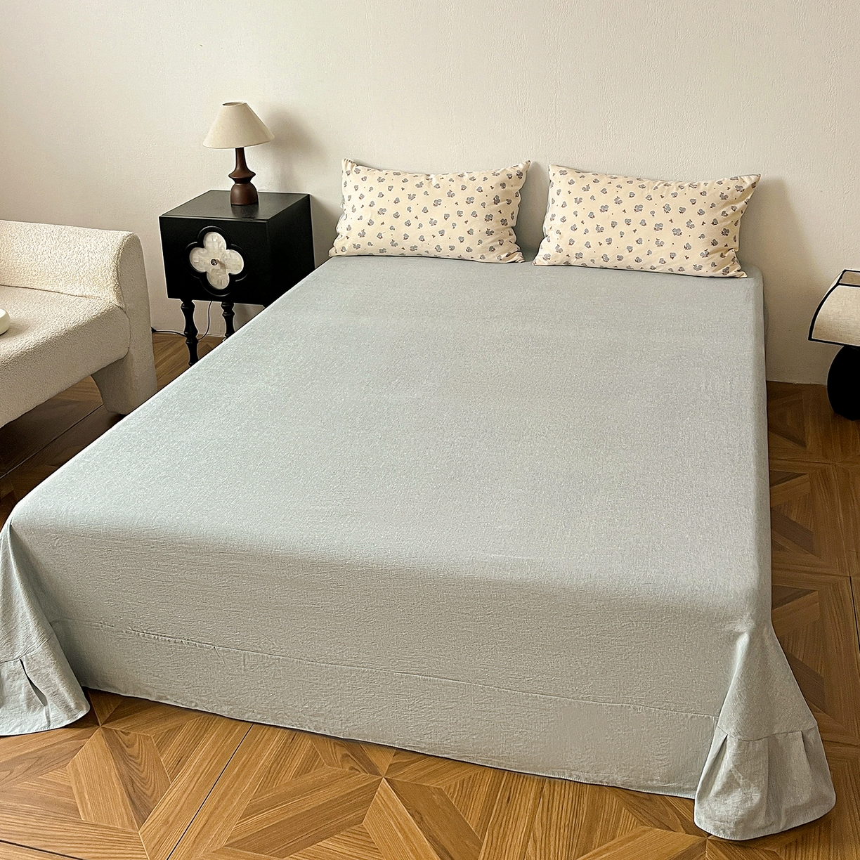 91家纺网 家纺一手货源 找家纺 一比一家纺 2026春季新款高克重加厚色织提花系列四件套 铃兰