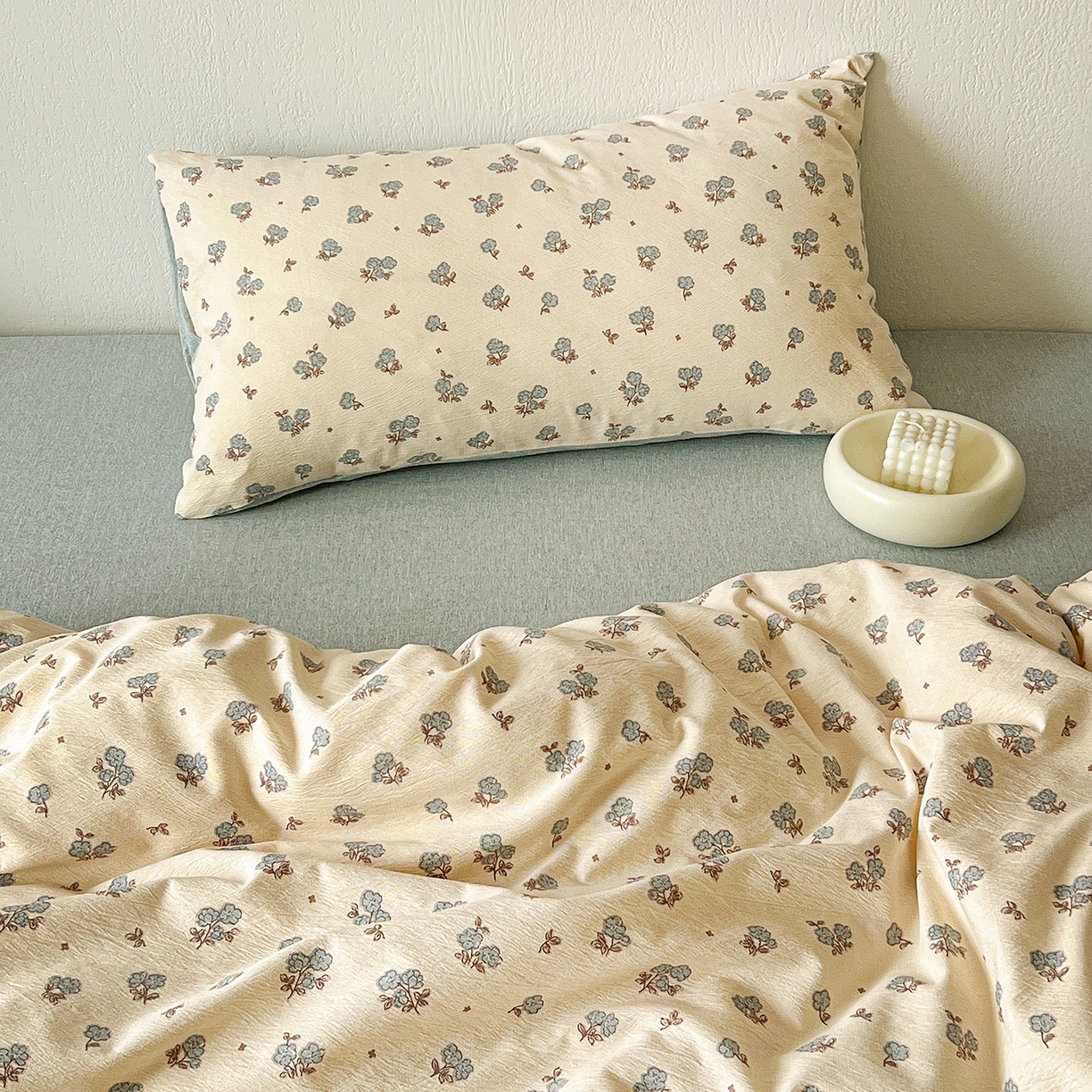 91家纺网 家纺一手货源 找家纺 一比一家纺 2026春季新款高克重加厚色织提花系列四件套 铃兰