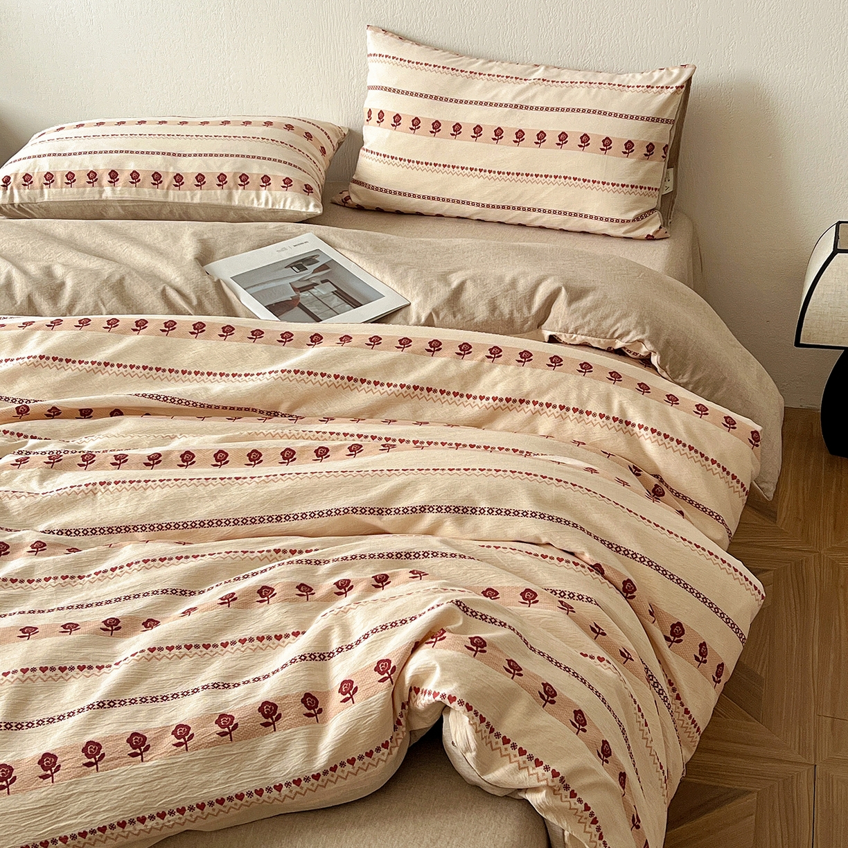 91家纺网 家纺一手货源 找家纺 一比一家纺 2026春季新款高克重加厚色织提花系列四件套 玛奇朵