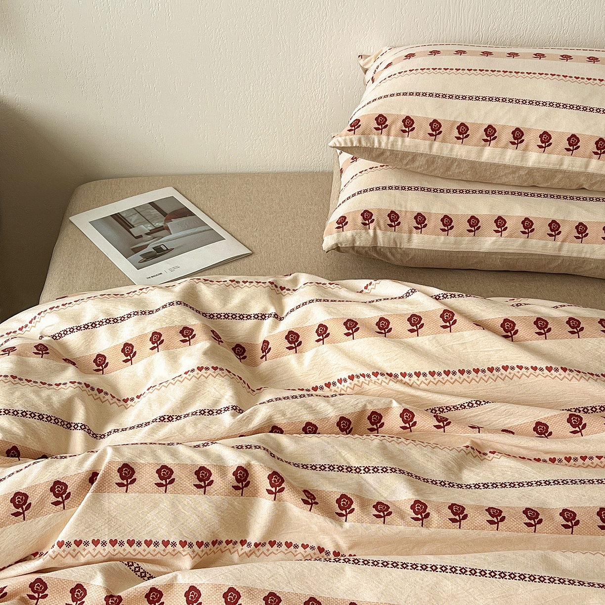 91家纺网 家纺一手货源 找家纺 一比一家纺 2026春季新款高克重加厚色织提花系列四件套 玛奇朵