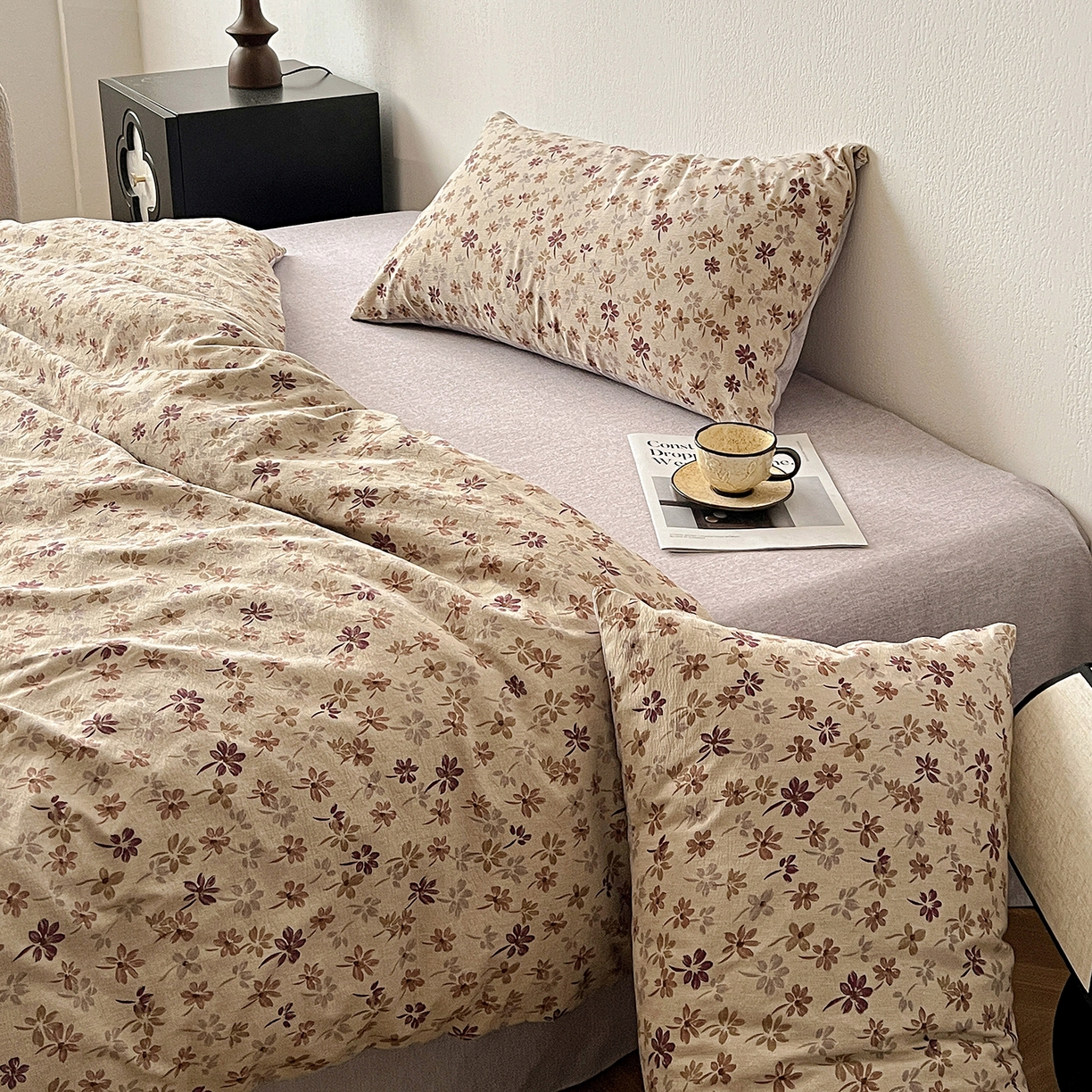 91家纺网 家纺一手货源 找家纺 一比一家纺 2026春季新款高克重加厚色织提花系列四件套 漫秋