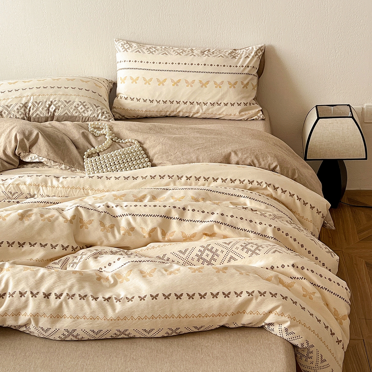 一比一家纺 2026春季新款高克重加厚色织提花系列四件套 摩洛哥