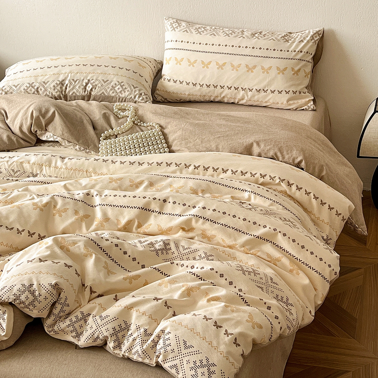 91家纺网 家纺一手货源 找家纺 一比一家纺 2026春季新款高克重加厚色织提花系列四件套 摩洛哥