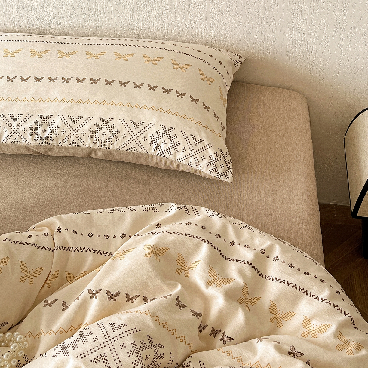 91家纺网 家纺一手货源 找家纺 一比一家纺 2026春季新款高克重加厚色织提花系列四件套 摩洛哥