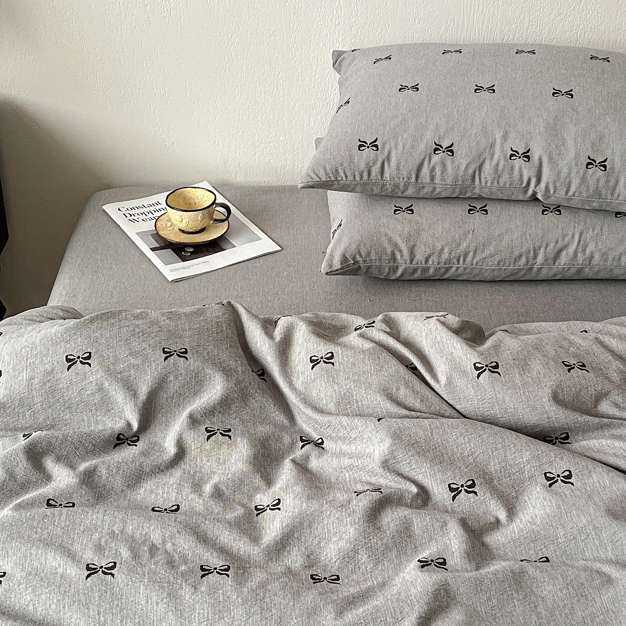 91家纺网 家纺一手货源 找家纺 一比一家纺 2026春季新款高克重加厚色织提花系列四件套 少女心