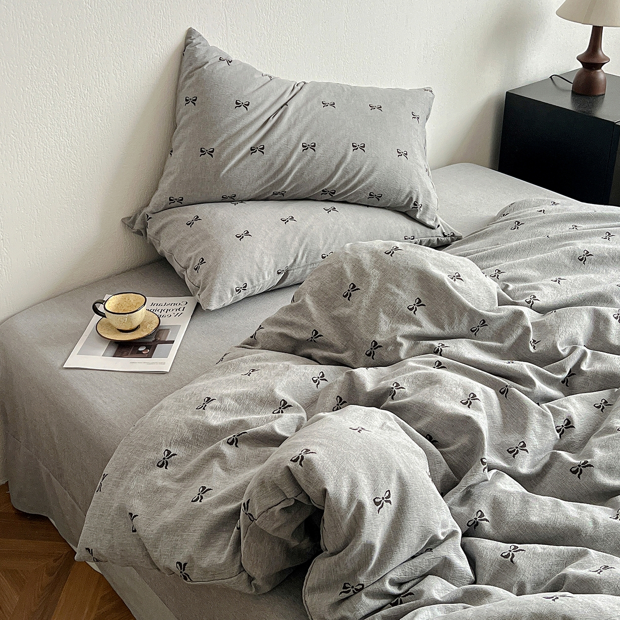 91家纺网 家纺一手货源 找家纺 一比一家纺 2026春季新款高克重加厚色织提花系列四件套 少女心