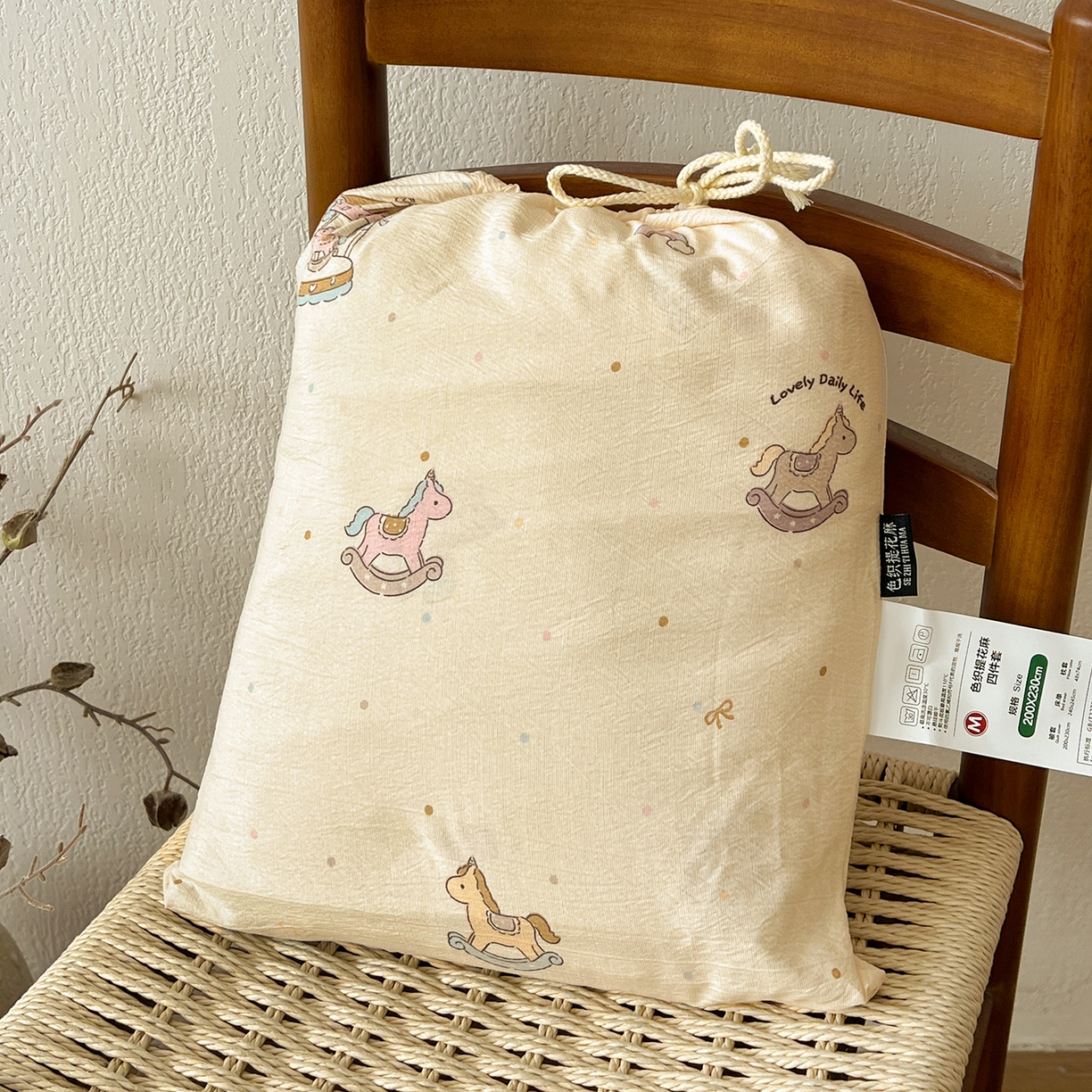 91家纺网 家纺一手货源 找家纺 一比一家纺 2026春季新款高克重加厚色织提花系列四件套 童梦园