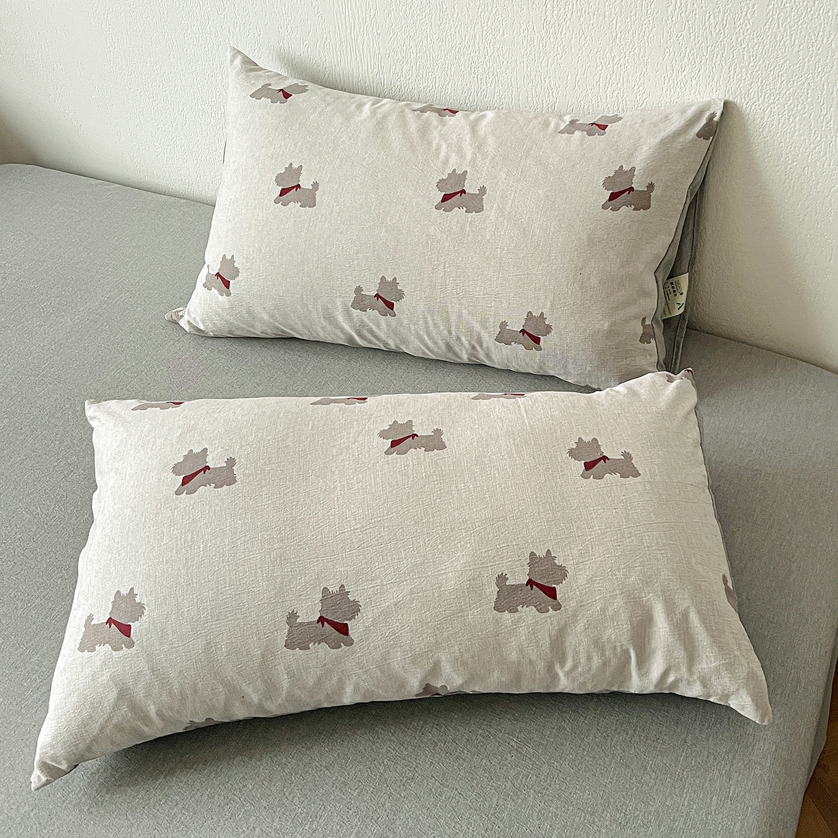 91家纺网 家纺一手货源 找家纺 一比一家纺 2026春季新款高克重加厚色织提花系列四件套 汪星人