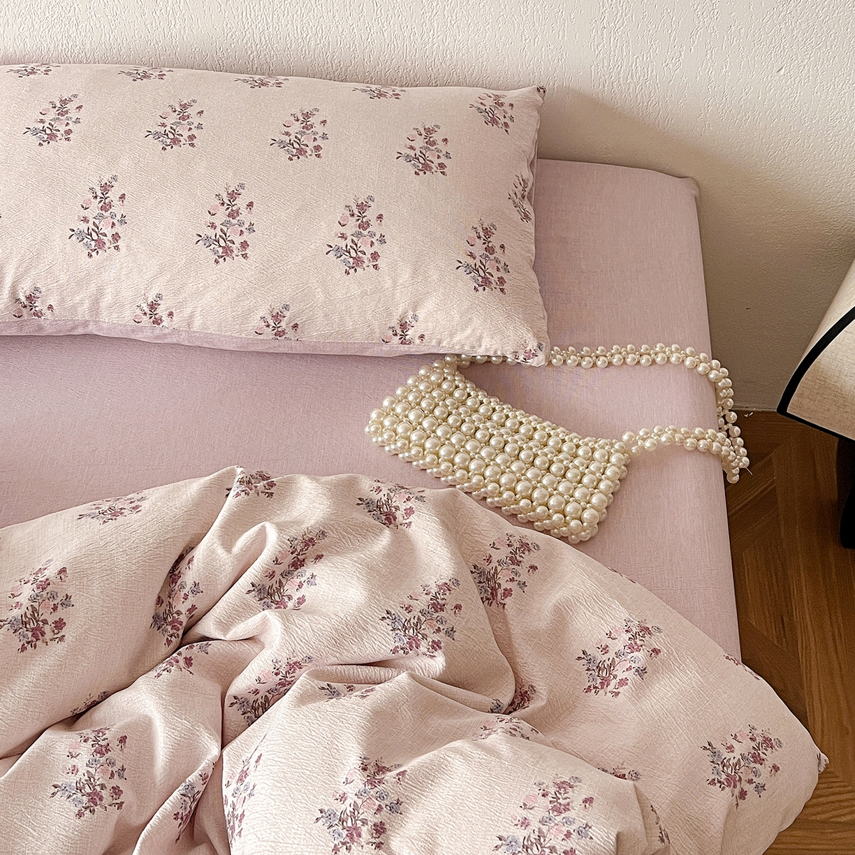 91家纺网 家纺一手货源 找家纺 一比一家纺 2026春季新款高克重加厚色织提花系列四件套 紫薇