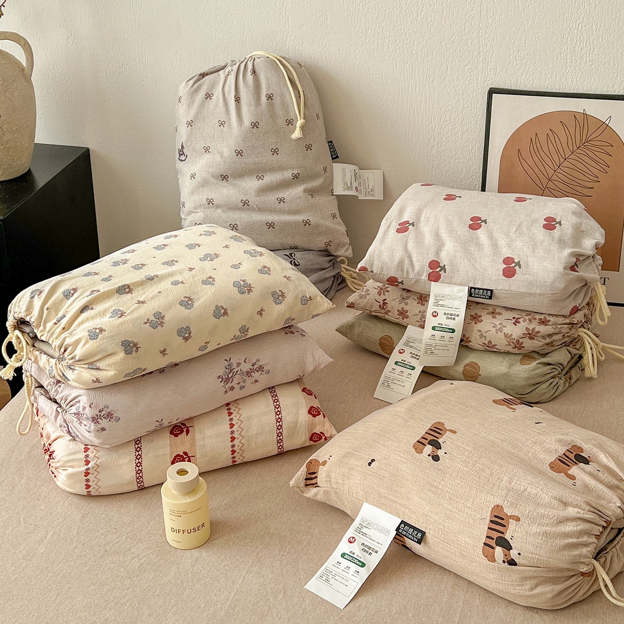 91家纺网 家纺一手货源 找家纺 一比一家纺 2026春季新款高克重加厚色织提花系列四件套 组合图仅供展示不可下单