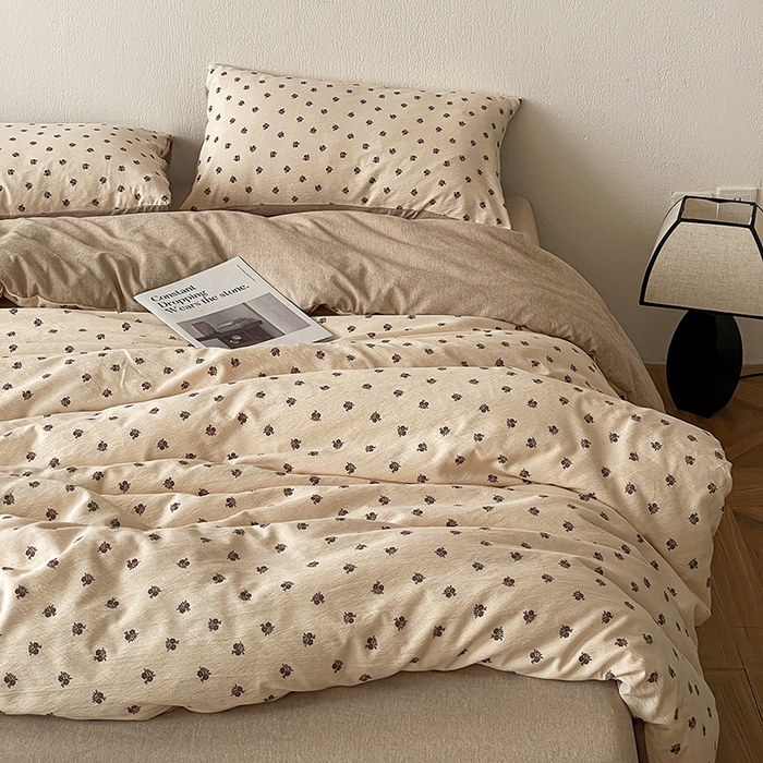 一比一家纺 2026春季新款高克重加厚色织提花系列四件套 复古小花