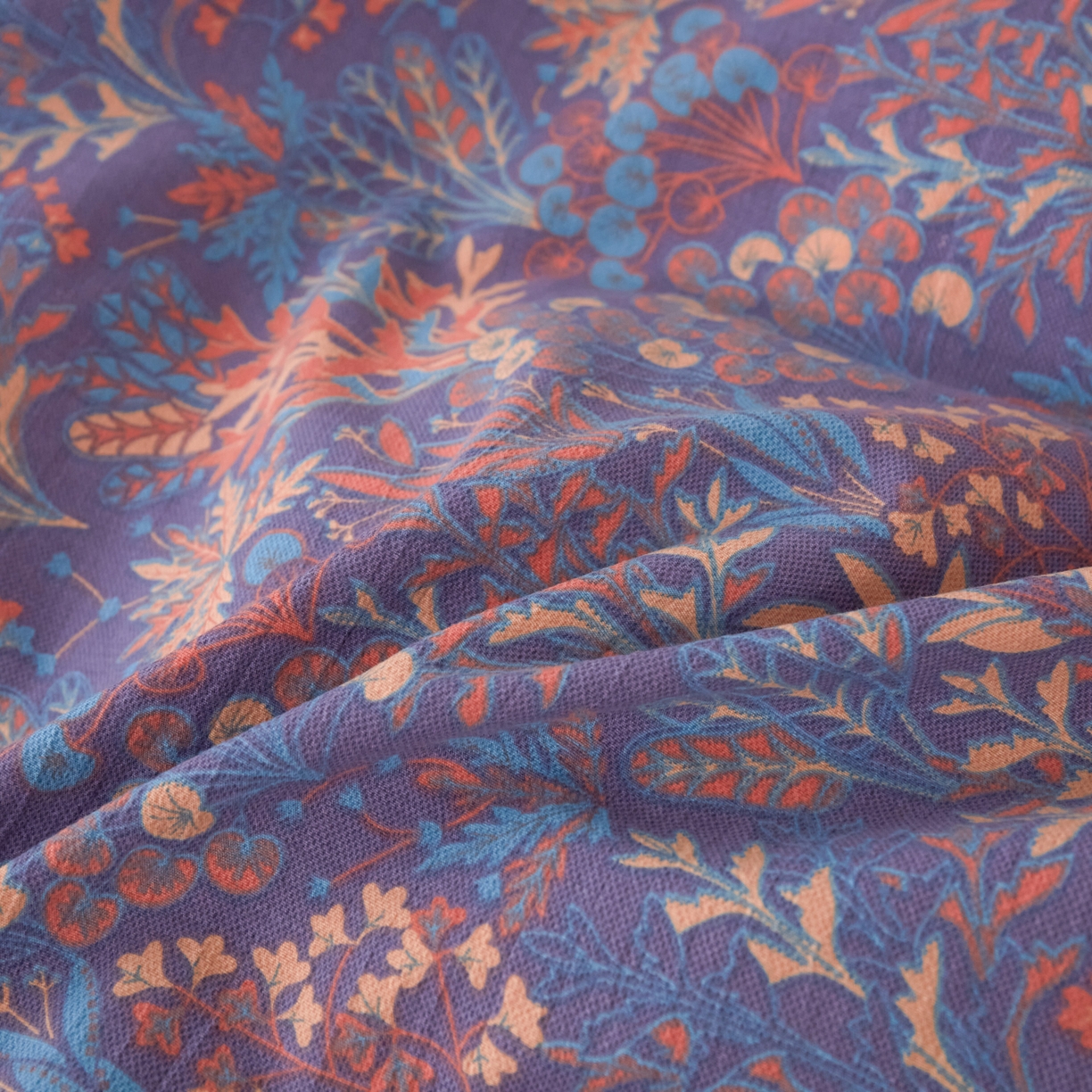 91家纺网 家纺一手货源 找家纺 恋之语 2026新款双层纱原麻复古风四件套 暖紫花影