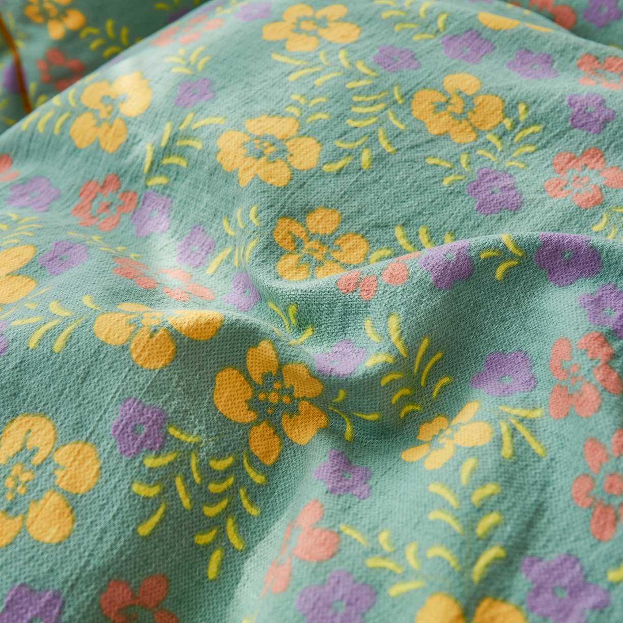 91家纺网 家纺一手货源 找家纺 恋之语 2026新款双层纱原麻复古风四件套 野棠晚风