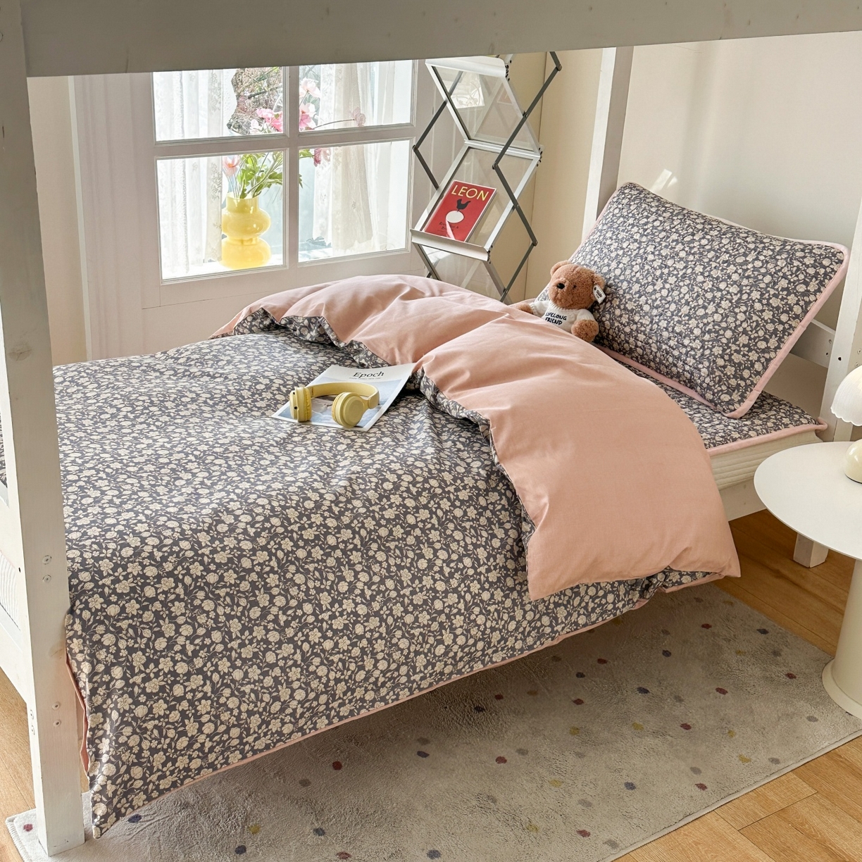 91家纺网 家纺一手货源 找家纺 凌云家纺 2026新款学生宿舍全棉床盖三件套 春汐