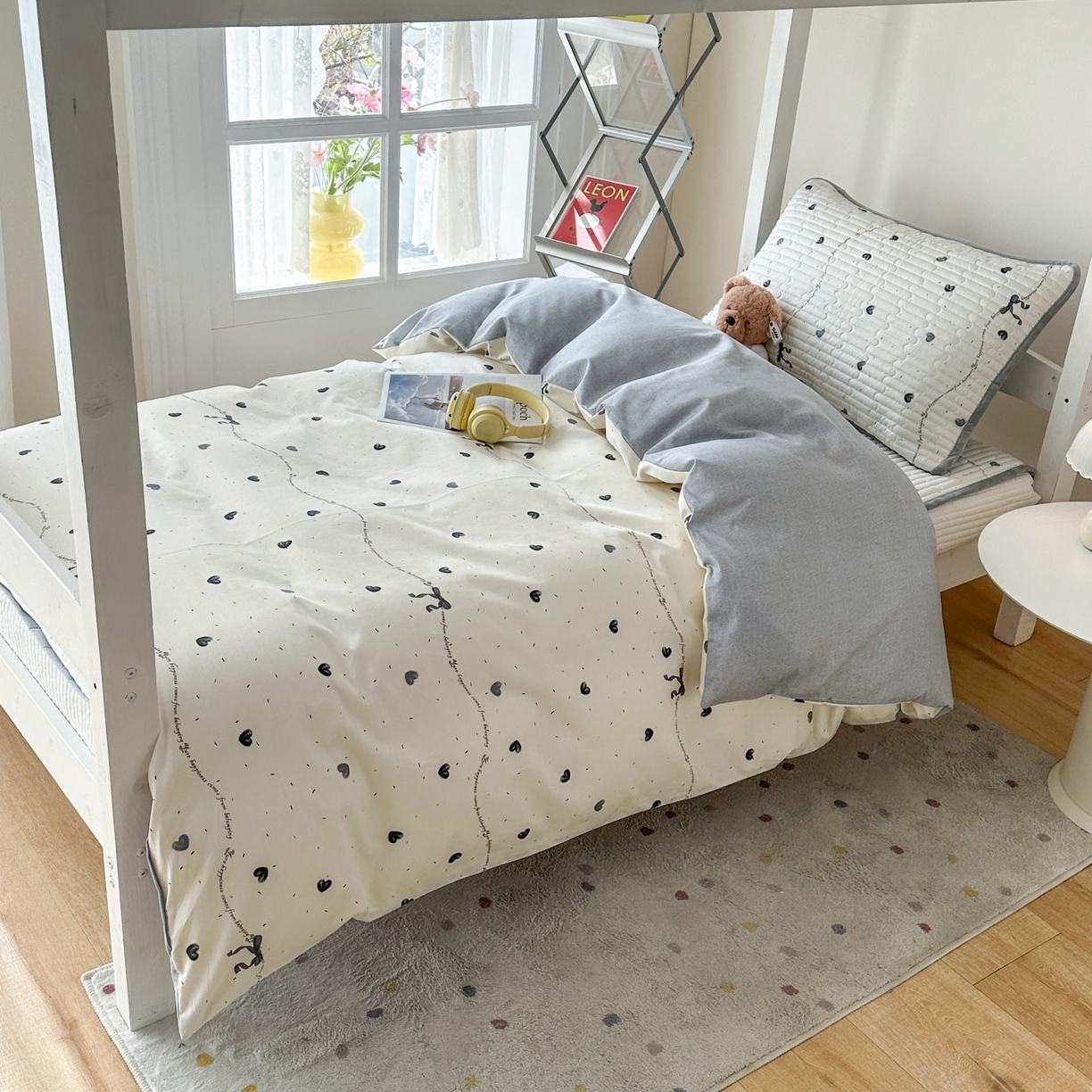 91家纺网 家纺一手货源 找家纺 凌云家纺 2026新款学生宿舍全棉床盖三件套 花蜜