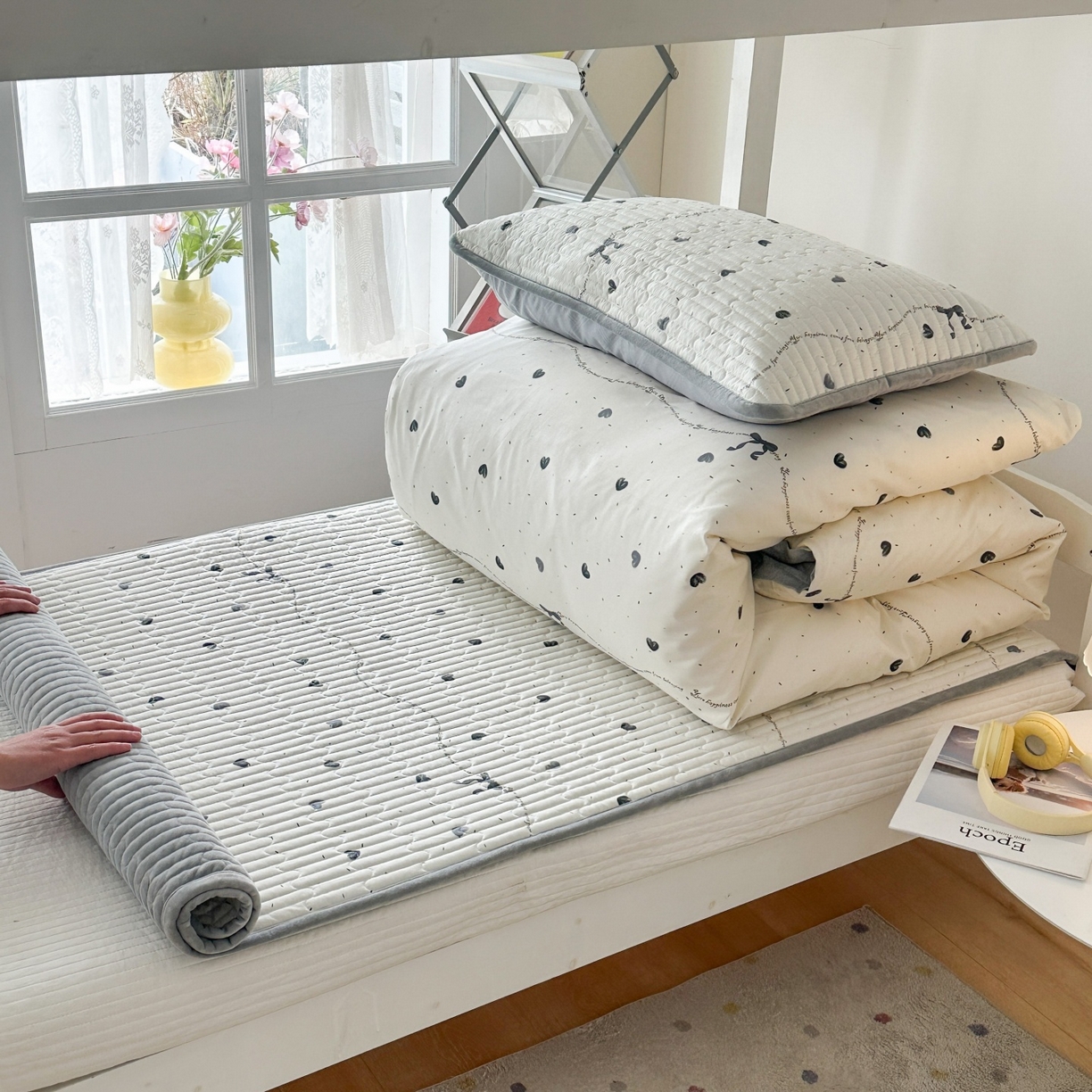 91家纺网 家纺一手货源 找家纺 凌云家纺 2026新款学生宿舍全棉床盖三件套 花蜜