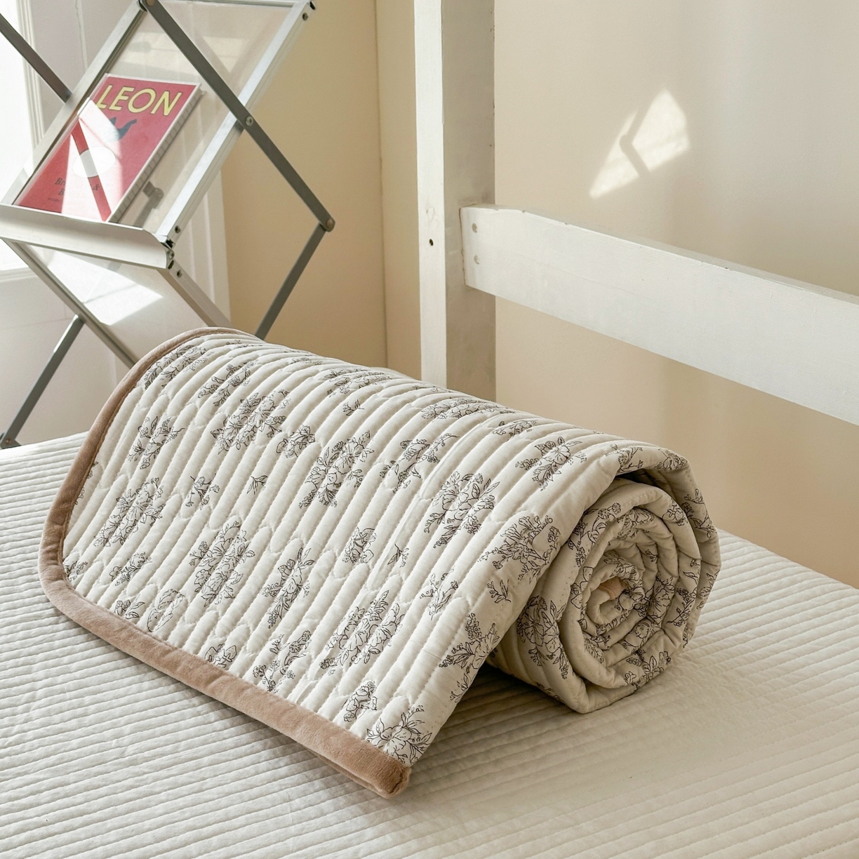 91家纺网 家纺一手货源 找家纺 凌云家纺 2026新款学生宿舍全棉床盖三件套 花韵