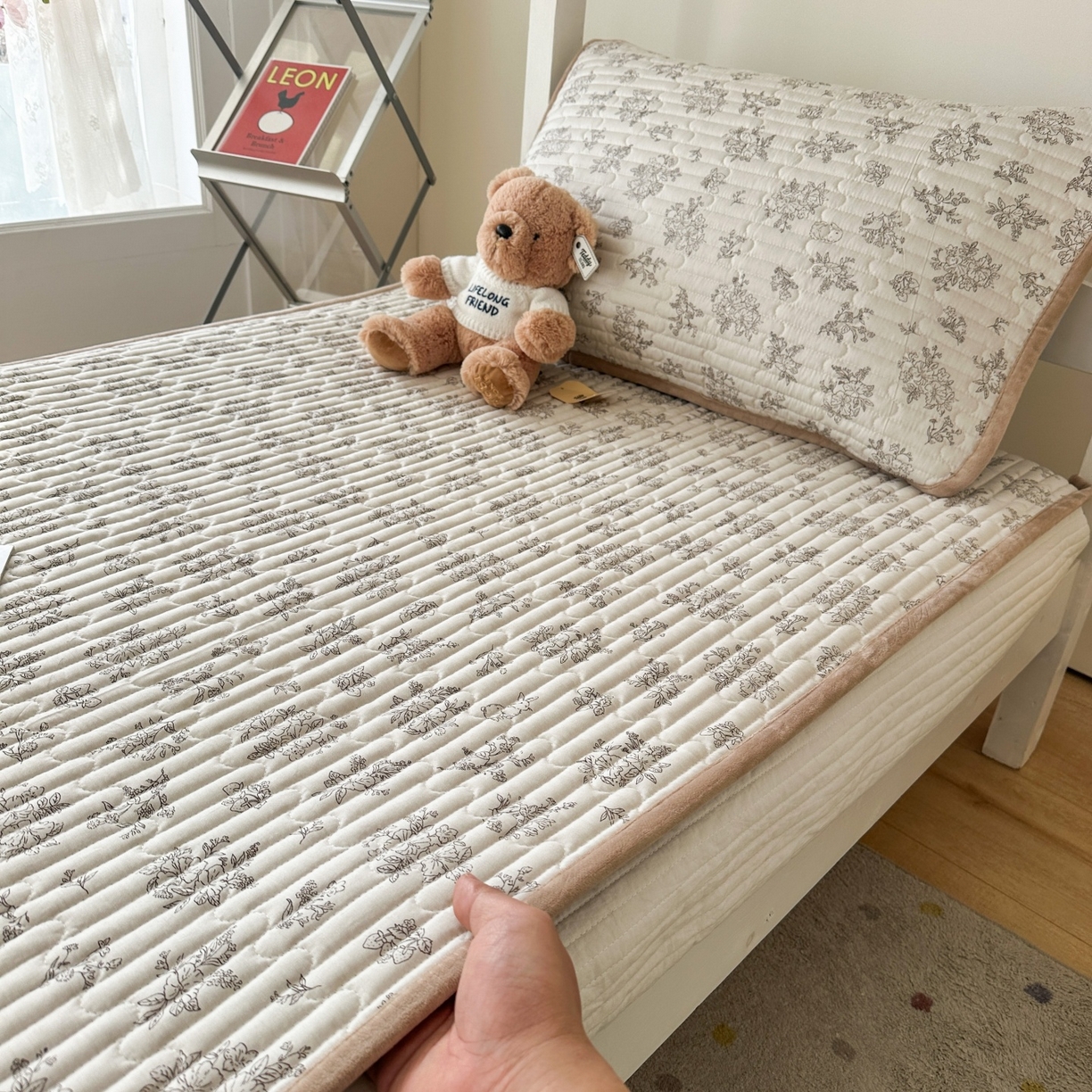 91家纺网 家纺一手货源 找家纺 凌云家纺 2026新款学生宿舍全棉床盖三件套 花韵