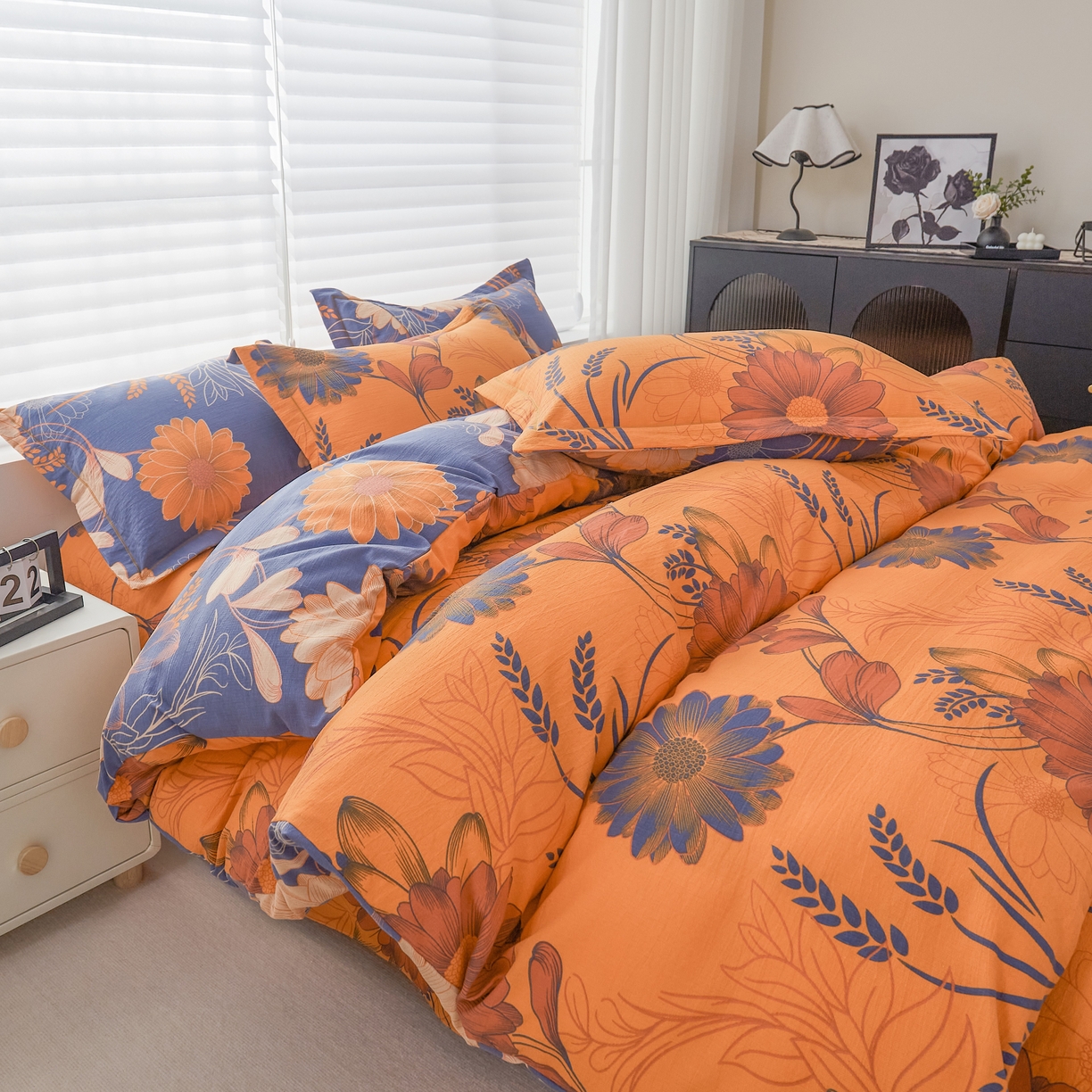 91家纺网 家纺一手货源 找家纺 （总）恋之语 2026新款双层纱原麻复古风四件套