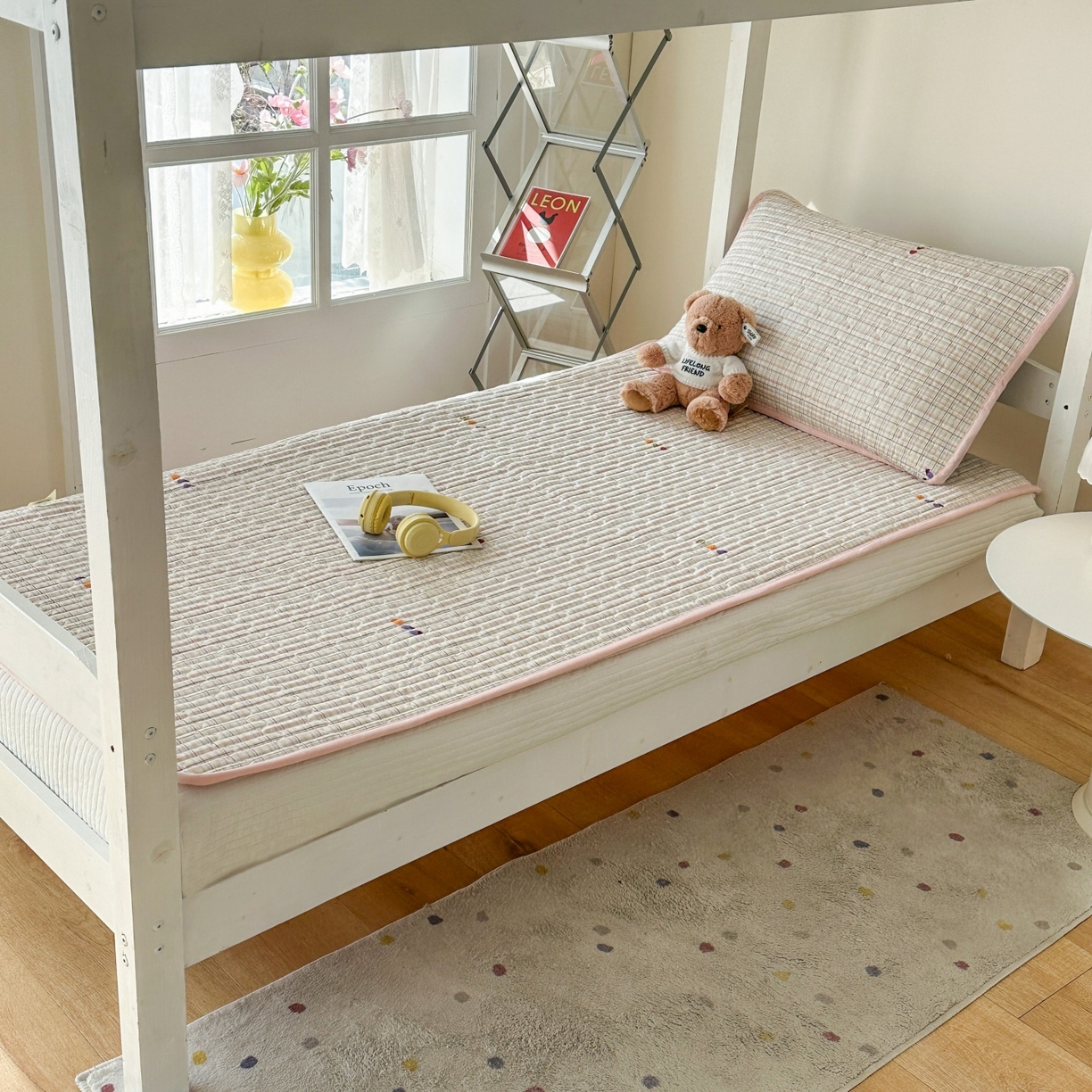 91家纺网 家纺一手货源 找家纺 凌云家纺 2026新款学生宿舍全棉床盖三件套 静若幽兰