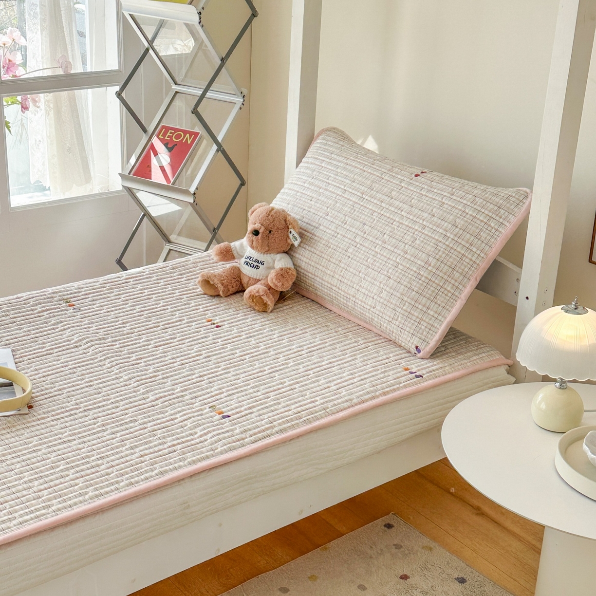 91家纺网 家纺一手货源 找家纺 凌云家纺 2026新款学生宿舍全棉床盖三件套 静若幽兰