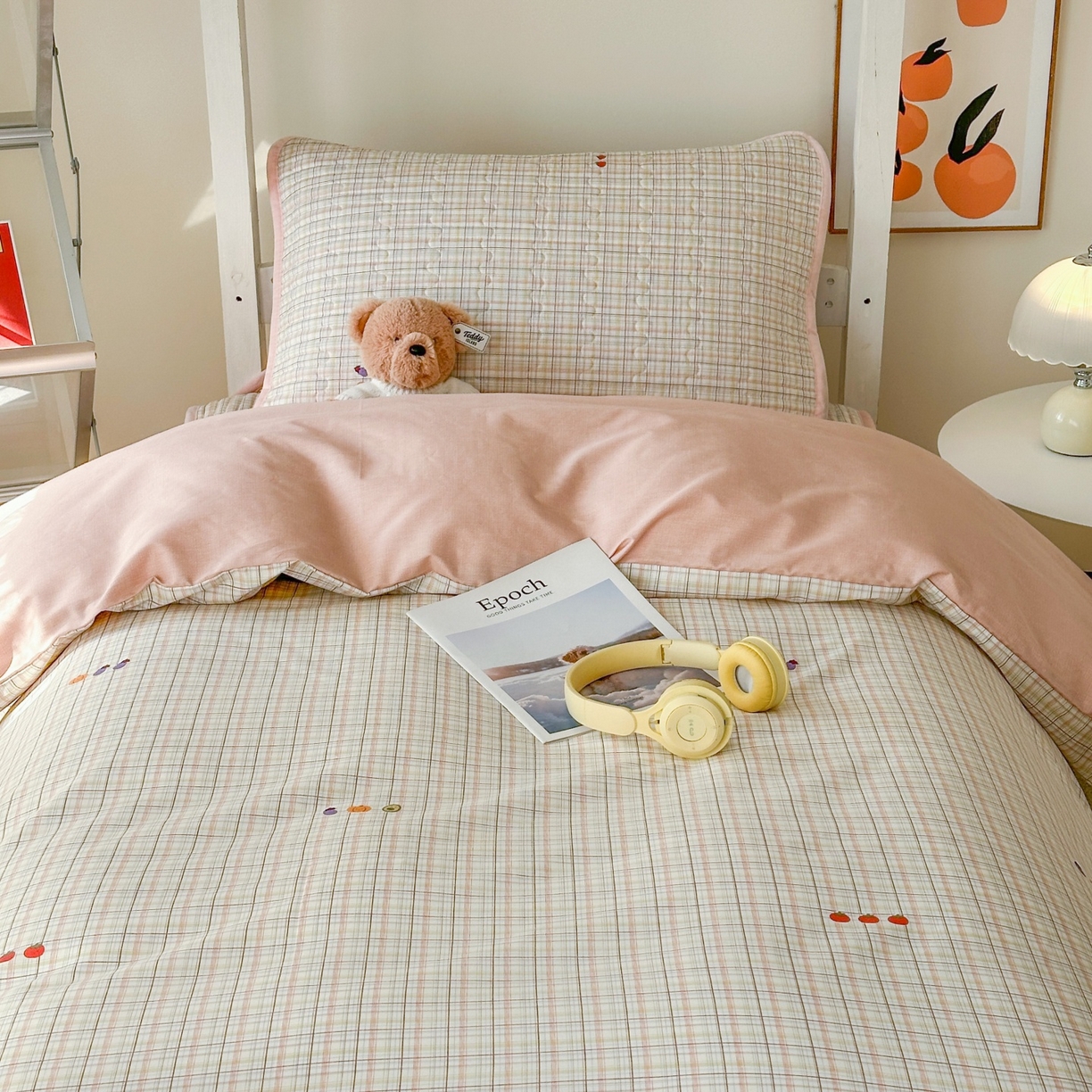 91家纺网 家纺一手货源 找家纺 凌云家纺 2026新款学生宿舍全棉床盖三件套 静若幽兰