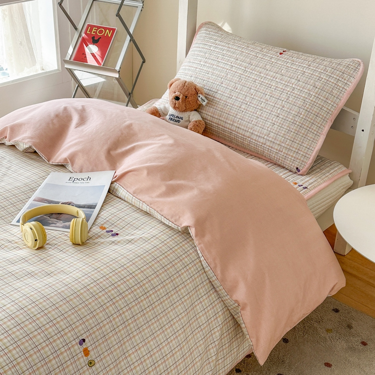 91家纺网 家纺一手货源 找家纺 凌云家纺 2026新款学生宿舍全棉床盖三件套 静若幽兰