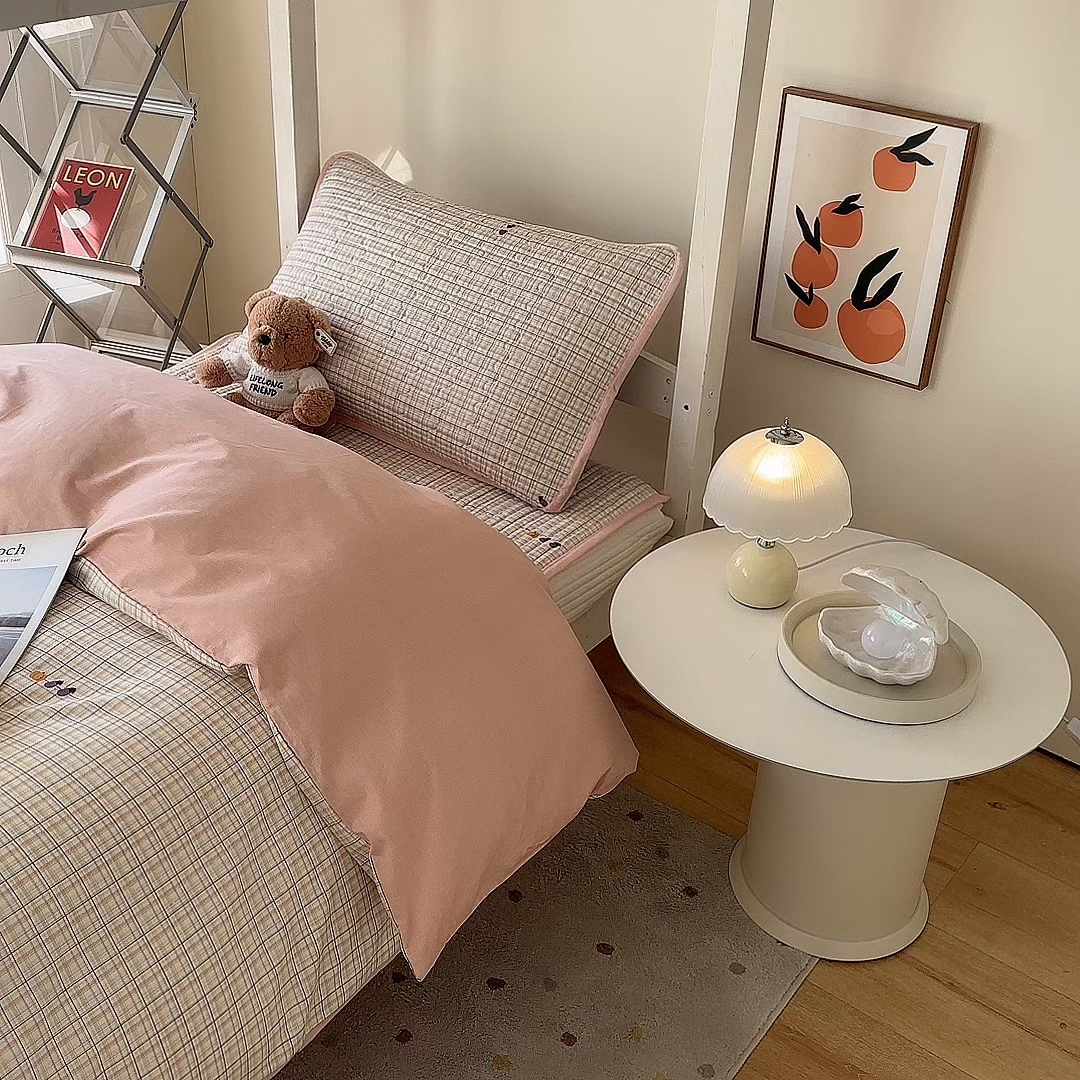 91家纺网 家纺一手货源 找家纺 凌云家纺 2026新款学生宿舍全棉床盖三件套 静若幽兰