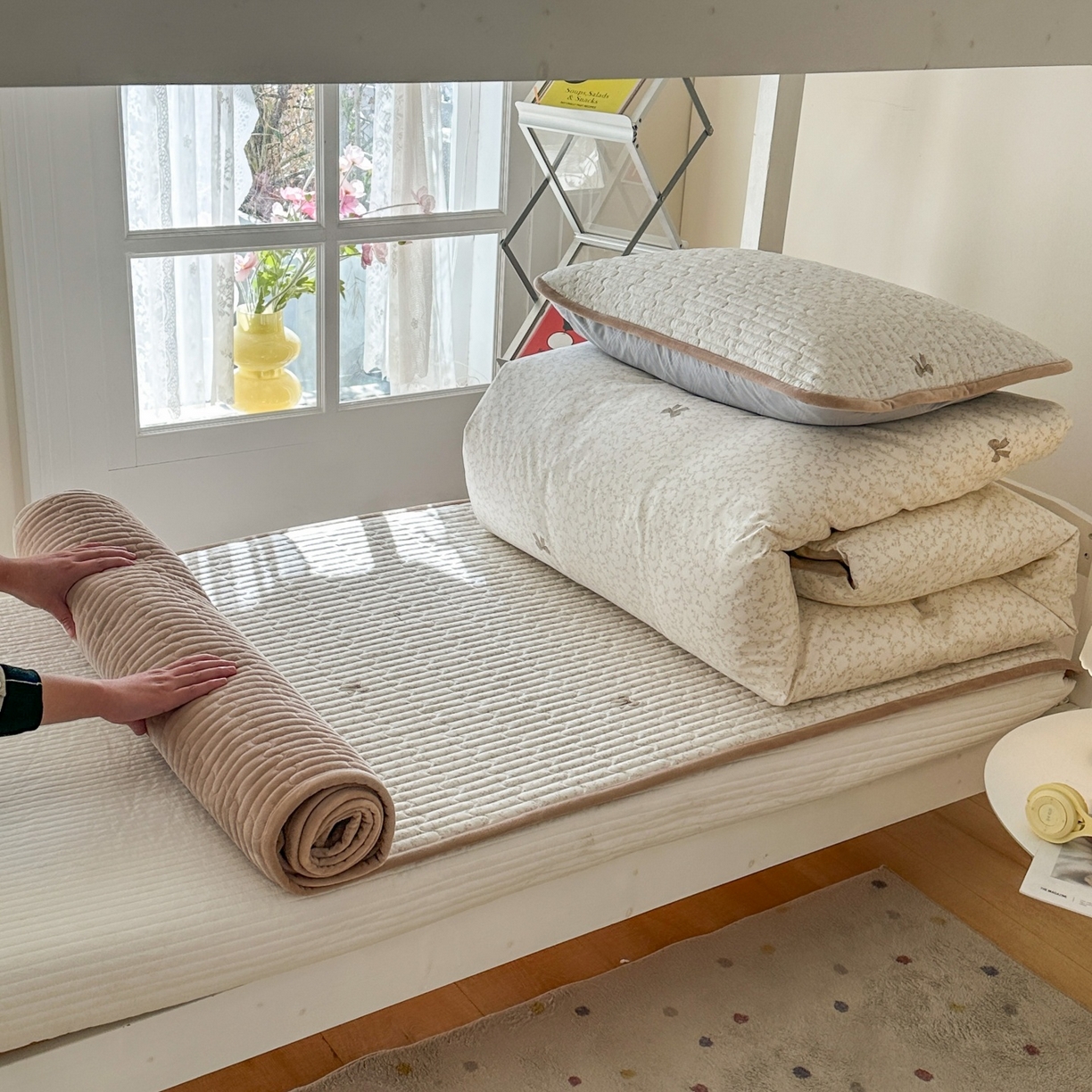 91家纺网 家纺一手货源 找家纺 凌云家纺 2026新款学生宿舍全棉床盖三件套 琉璃