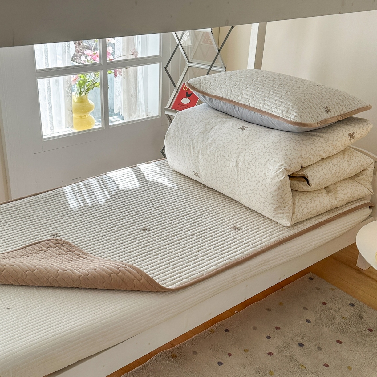 91家纺网 家纺一手货源 找家纺 凌云家纺 2026新款学生宿舍全棉床盖三件套 琉璃