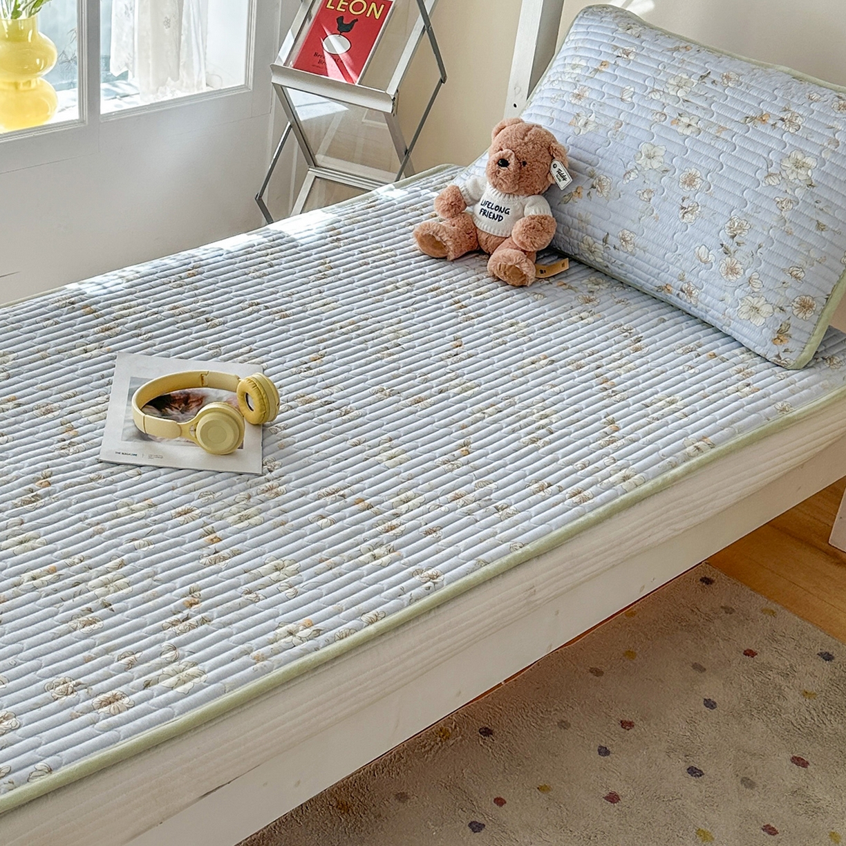 91家纺网 家纺一手货源 找家纺 凌云家纺 2026新款学生宿舍全棉床盖三件套 漫步云端