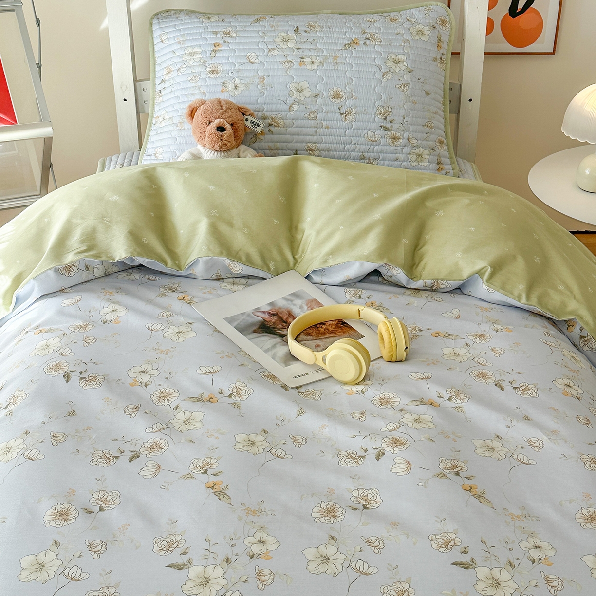 91家纺网 家纺一手货源 找家纺 凌云家纺 2026新款学生宿舍全棉床盖三件套 漫步云端