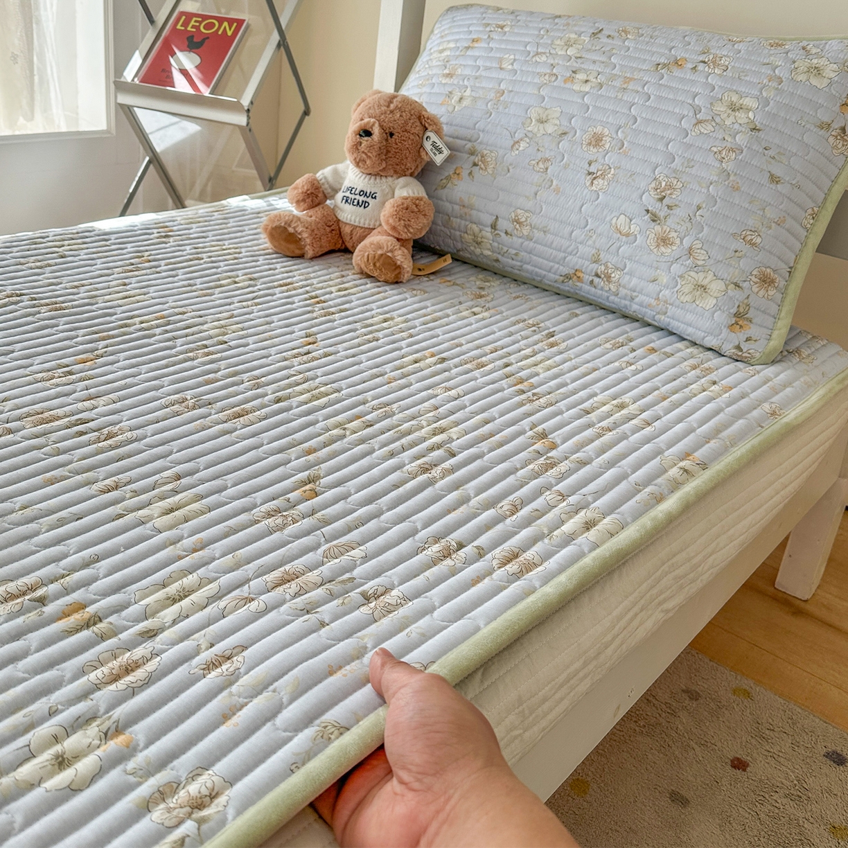 91家纺网 家纺一手货源 找家纺 凌云家纺 2026新款学生宿舍全棉床盖三件套 漫步云端