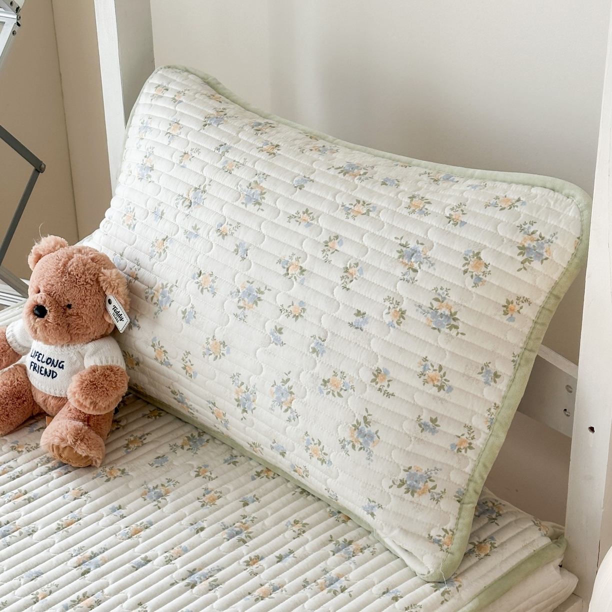 91家纺网 家纺一手货源 找家纺 凌云家纺 2026新款学生宿舍全棉床盖三件套 沐雅清风