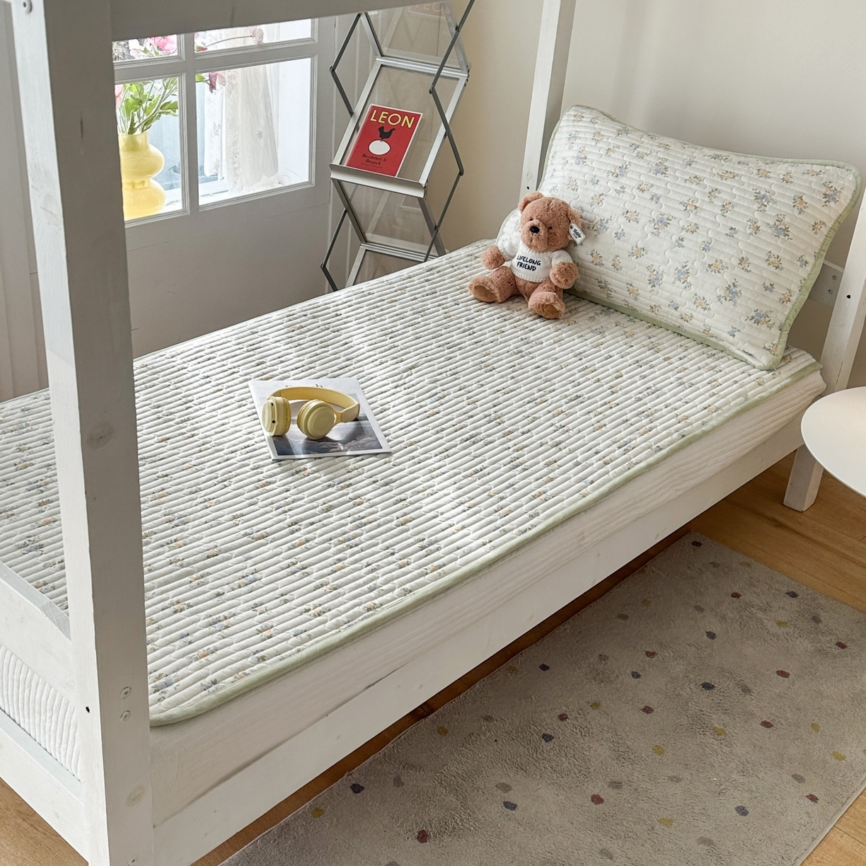 91家纺网 家纺一手货源 找家纺 凌云家纺 2026新款学生宿舍全棉床盖三件套 沐雅清风