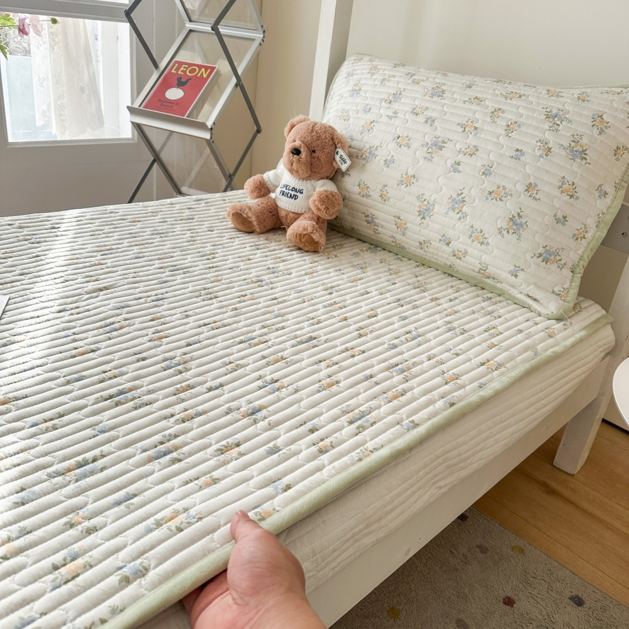 91家纺网 家纺一手货源 找家纺 凌云家纺 2026新款学生宿舍全棉床盖三件套 沐雅清风