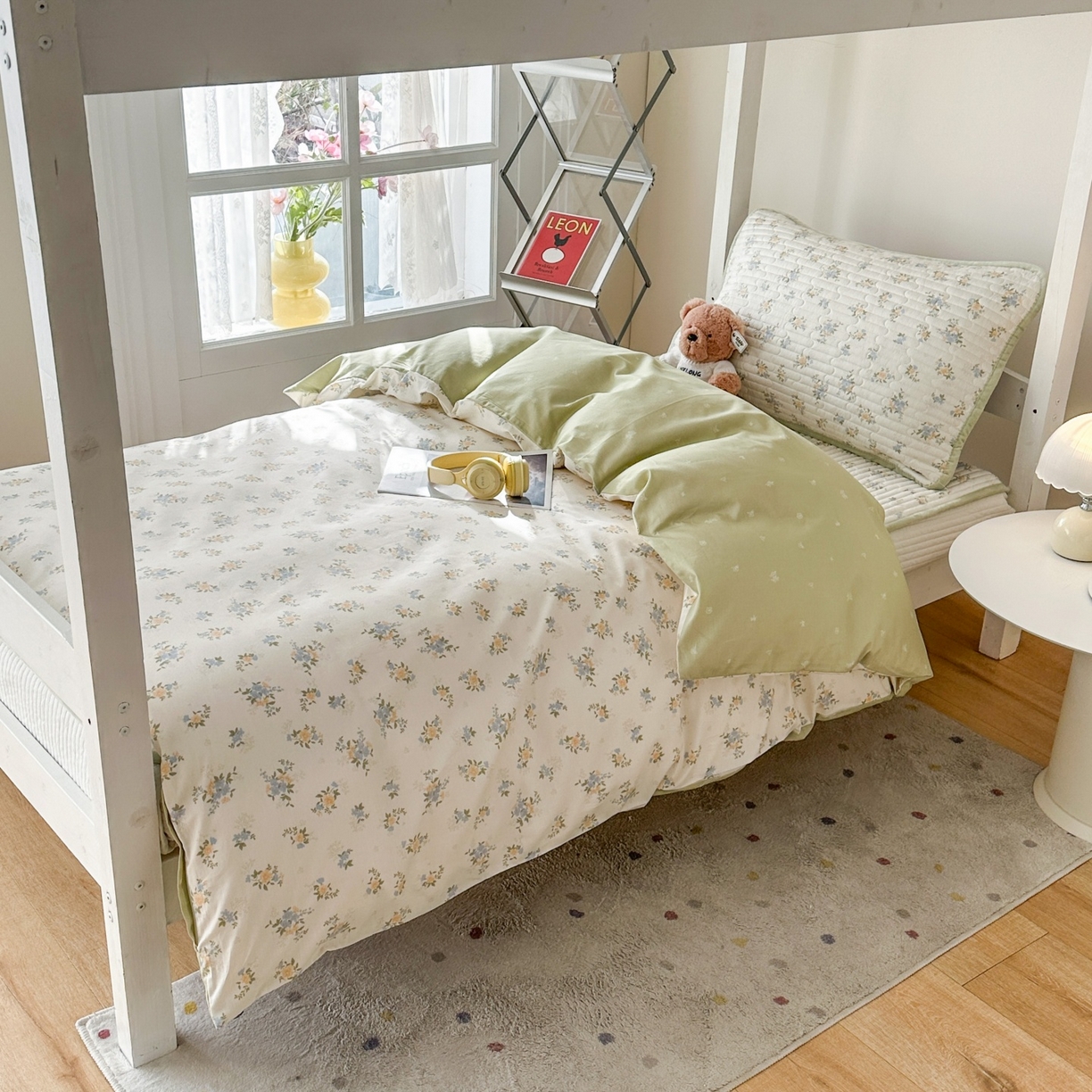 91家纺网 家纺一手货源 找家纺 凌云家纺 2026新款学生宿舍全棉床盖三件套 沐雅清风