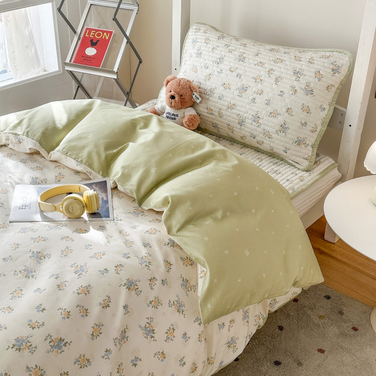 91家纺网 家纺一手货源 找家纺 凌云家纺 2026新款学生宿舍全棉床盖三件套 沐雅清风